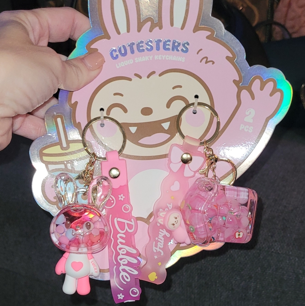 Cute Pink Keychain Set